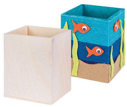 Wooden Pencil Holder 8 x 8.2 x 10cm