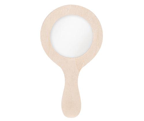 Wooden Round Hand Mirror Pack of 10