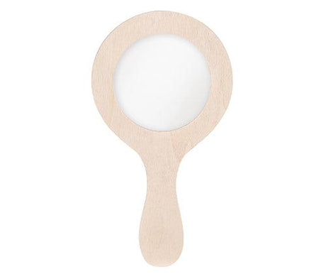 Wooden Round Hand Mirror Pack of 10