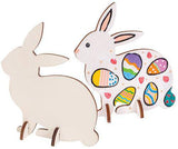 Wooden Standing Rabbit Assorted Pack of 10