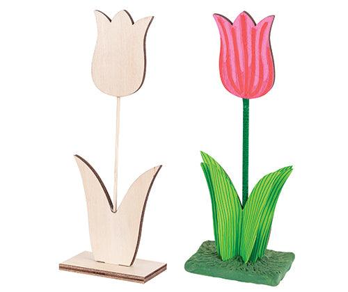 Zart Wooden Tulip on Stand Pack of 10