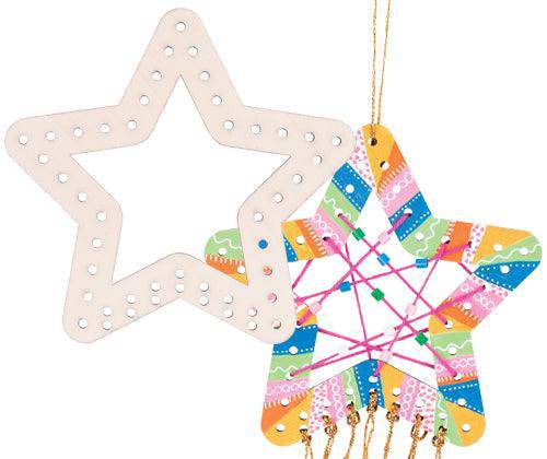 Wooden Weaving Star Pack of 10